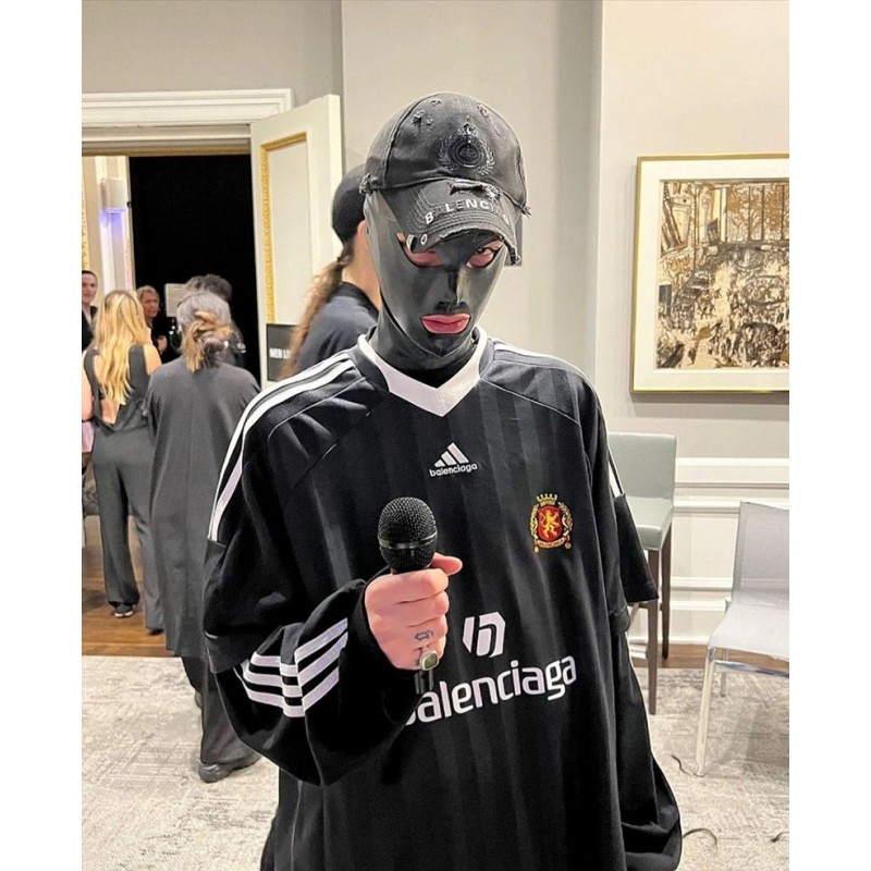 Balenciaga - Adidas Co-Branded Manchester United Black Striped Short Sleeve Soccer T-Shirt