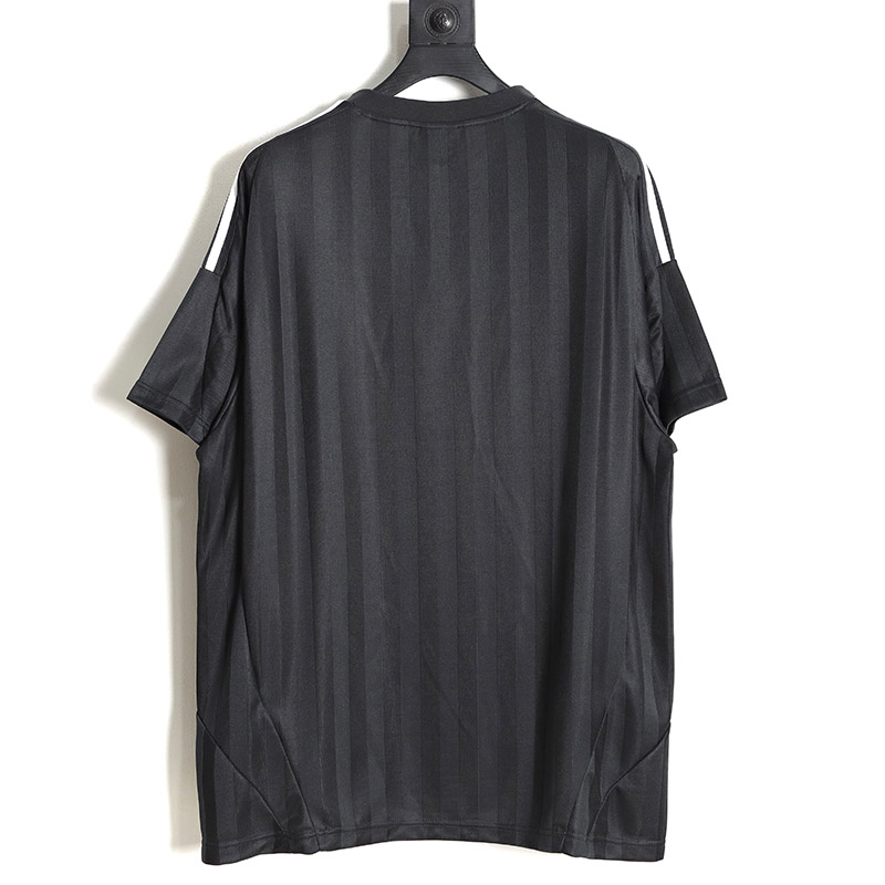Balenciaga - Adidas Co-Branded Manchester United Black Striped Short Sleeve Soccer T-Shirt