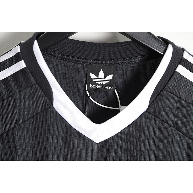 Balenciaga - Adidas Co-Branded Manchester United Black Striped Short Sleeve Soccer T-Shirt