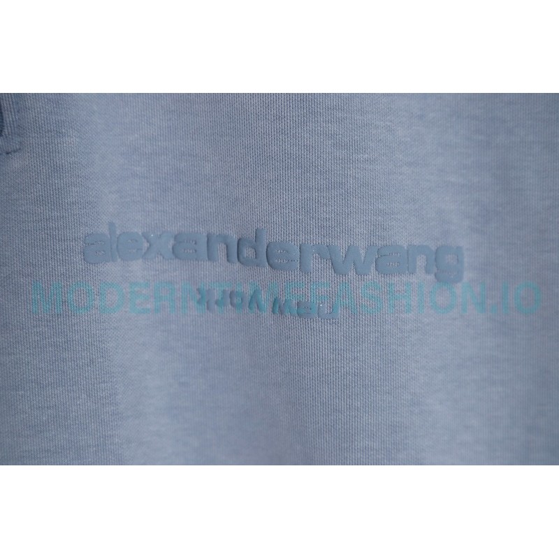 Alexander Wang - 23SS Foamed Three-dimensional Small Letter Print Half-zip Pullover Hoodie