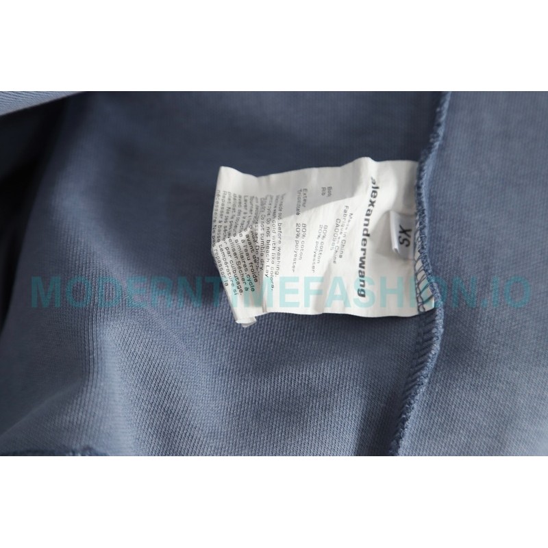 Alexander Wang - 23SS Foamed Three-dimensional Small Letter Print Half-zip Pullover Hoodie