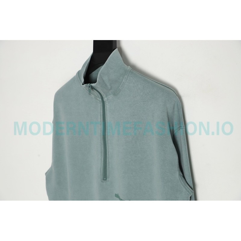 Alexander Wang - 23SS Foamed Three-dimensional Small Letter Print Half-zip Pullover Hoodie