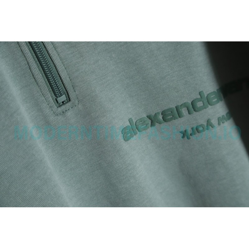 Alexander Wang - 23SS Foamed Three-dimensional Small Letter Print Half-zip Pullover Hoodie