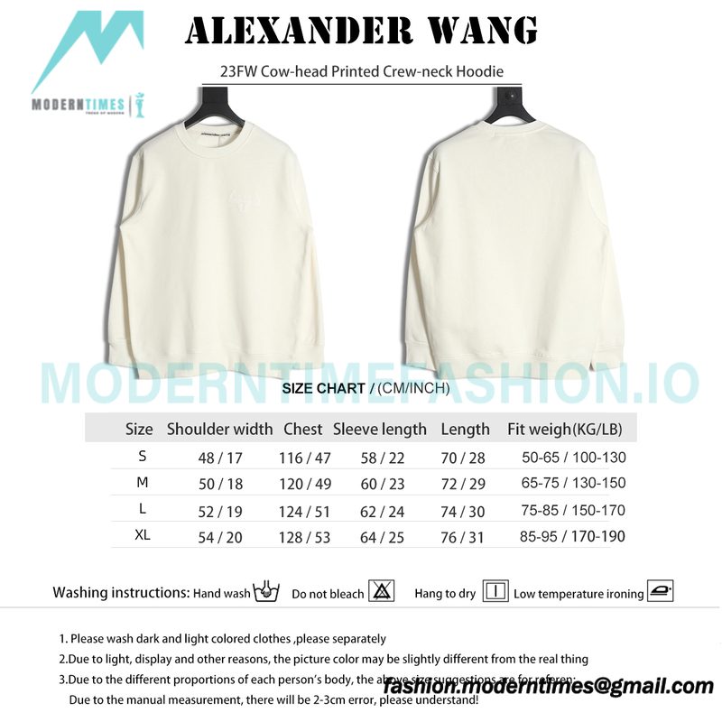 Alexander Wang - 23FW Cow-head Printed Crew-neck Hoodie