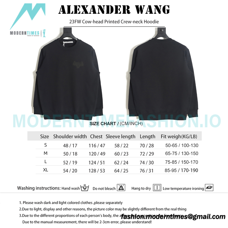 Alexander Wang - 23FW Cow-head Printed Crew-neck Hoodie