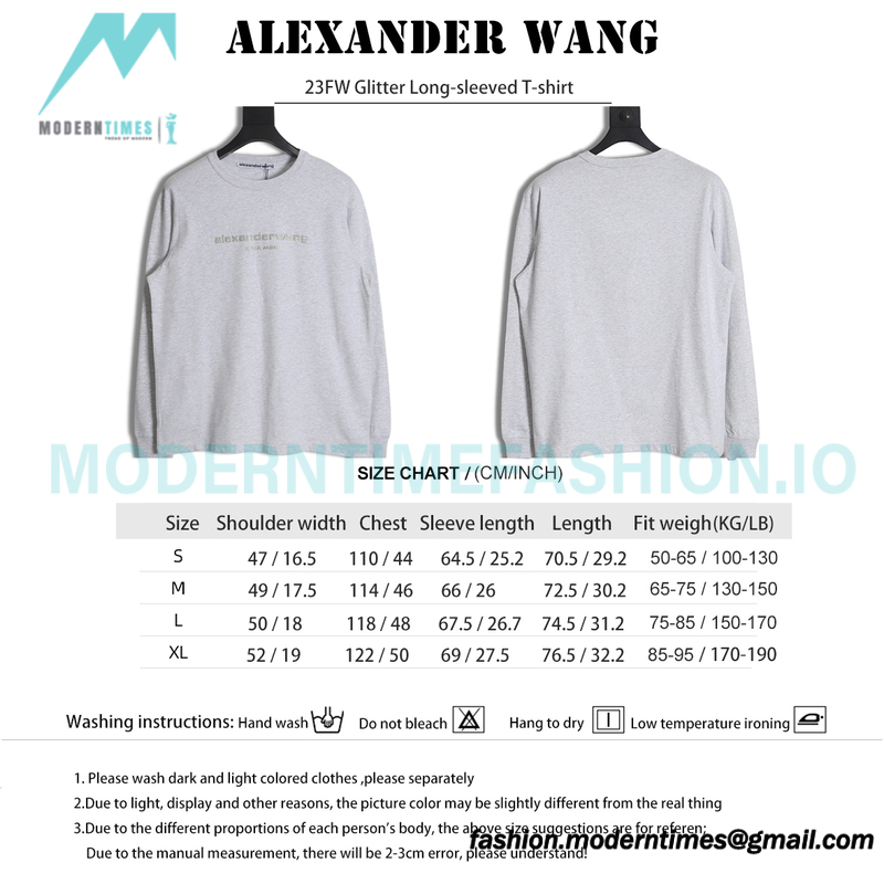 Alexander Wang - 23FW Glitter Long-sleeved T-shirt