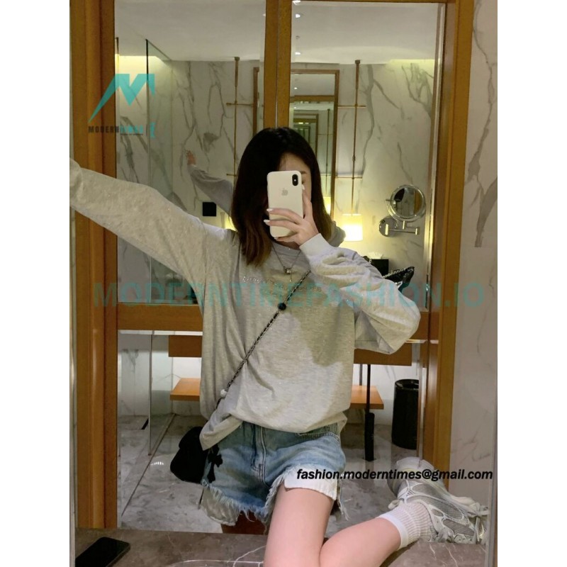 Alexander Wang - 23FW Glitter Long-sleeved T-shirt