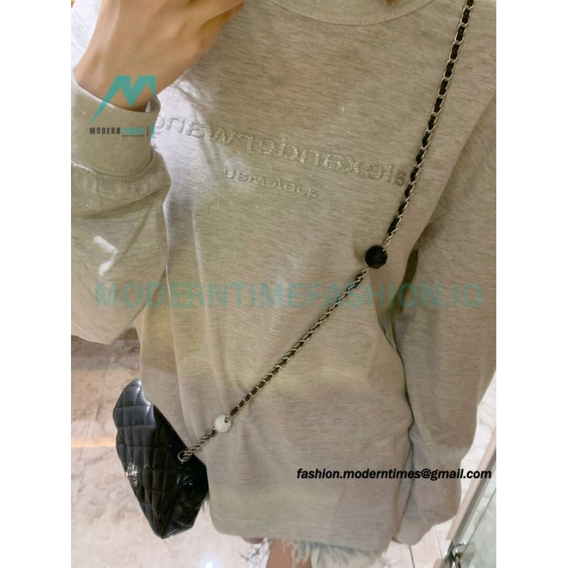 Alexander Wang - 23FW Glitter Long-sleeved T-shirt