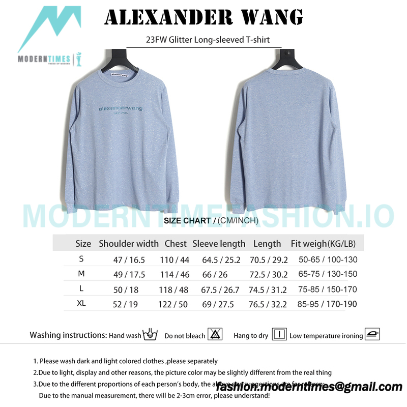 Alexander Wang - 23FW Glitter Long-sleeved T-shirt