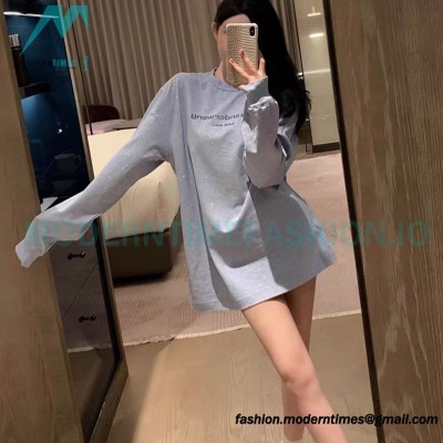 Alexander Wang - 23FW Glitter Long-sleeved T-shirt