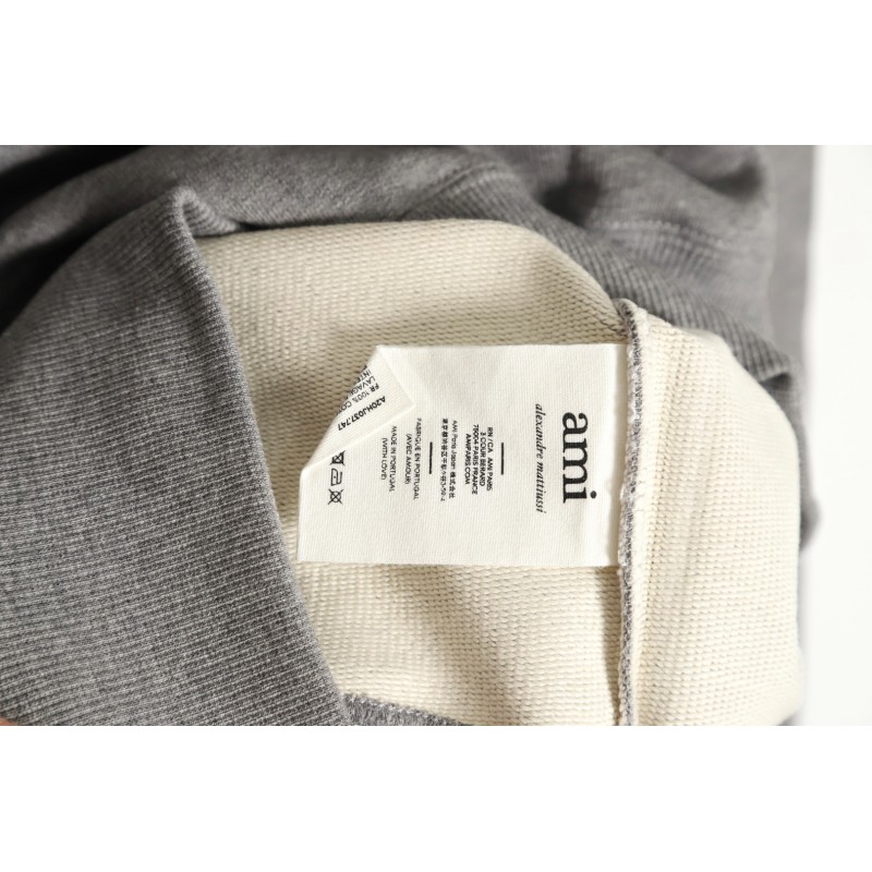 Ami - Love Embroidered Crew-neck Hoodie