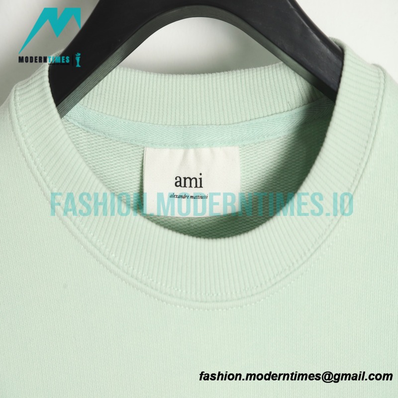 Ami - Love Embroidered Crew-neck Hoodie