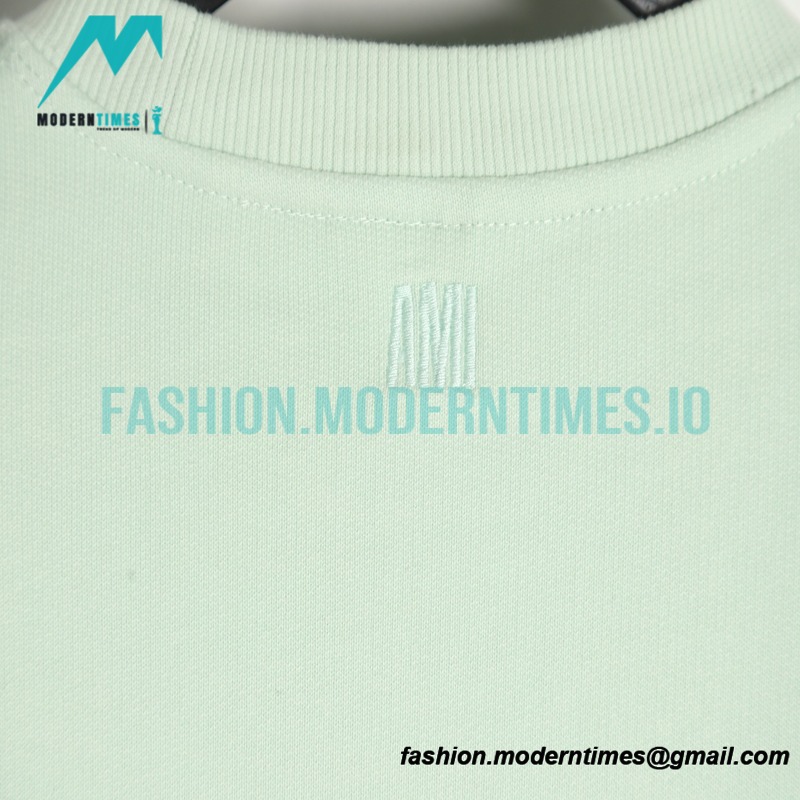 Ami - Love Embroidered Crew-neck Hoodie