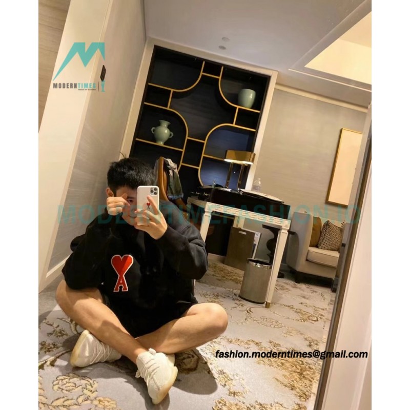 Ami - 23fw Patterned Love Embroidered Hoodie