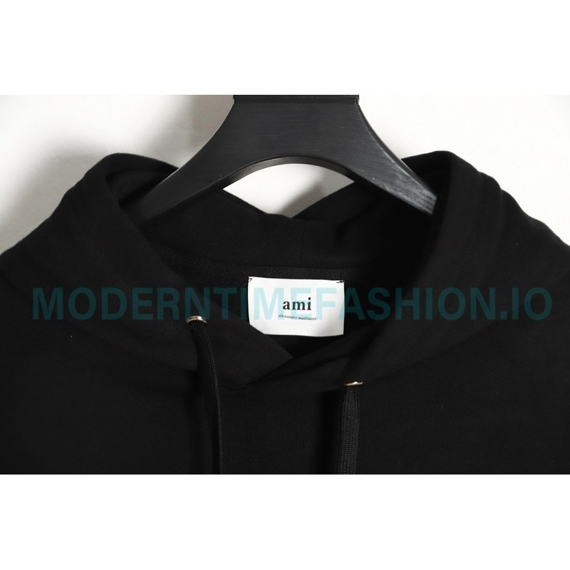 Ami - 23fw Patterned Love Embroidered Hoodie