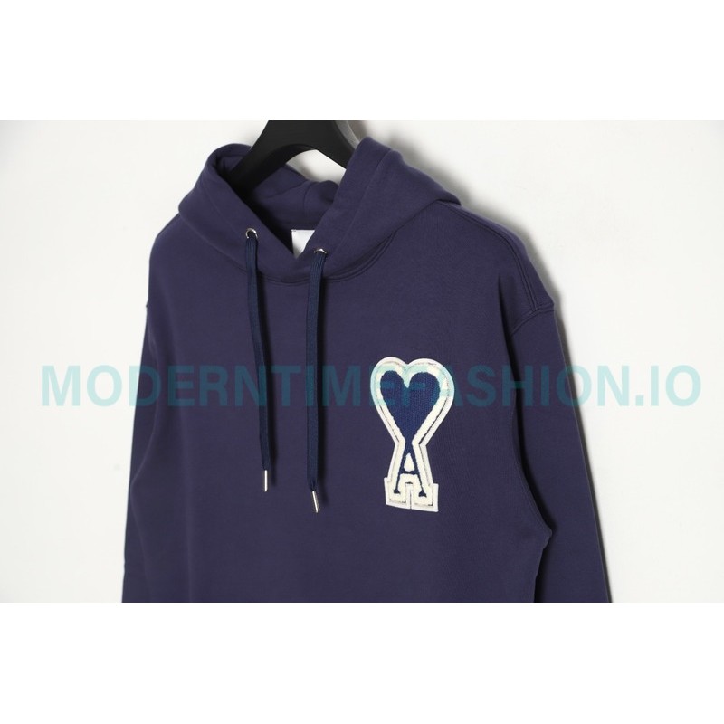 Ami - 23fw Patterned Love Embroidered Hoodie