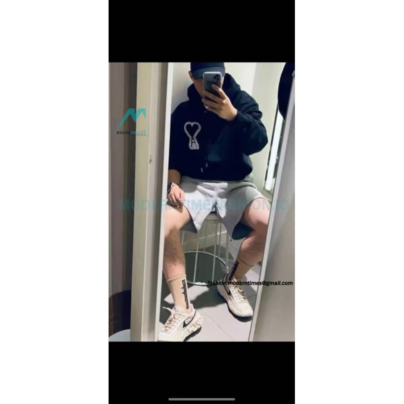 Ami - 23fw Patterned Love Embroidered Hoodie