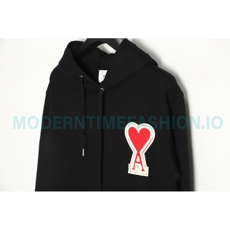 Ami - 23fw Patterned Love Embroidered Hoodie
