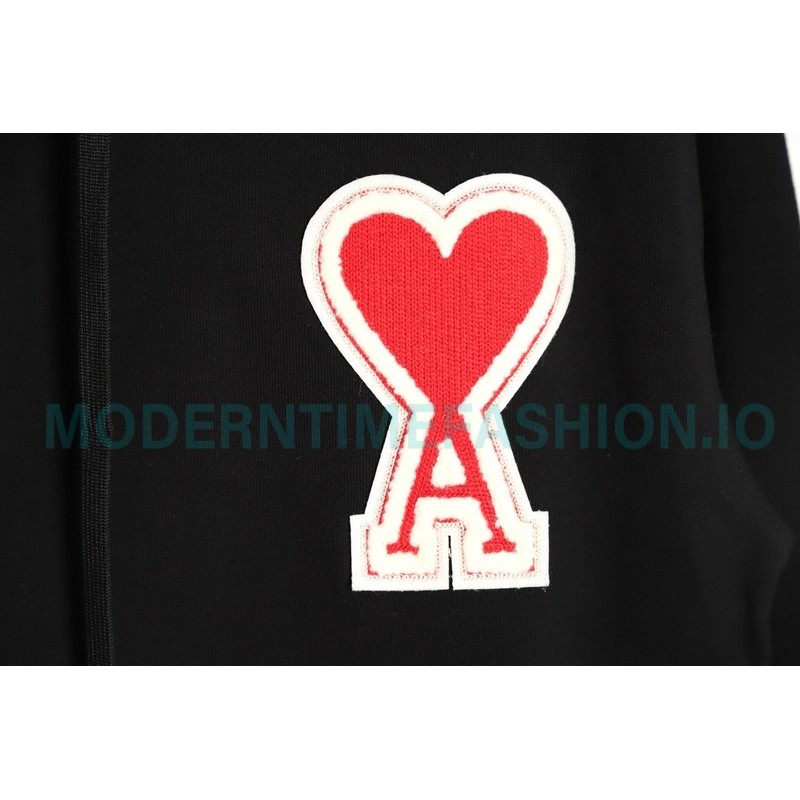 Ami - 23fw Patterned Love Embroidered Hoodie