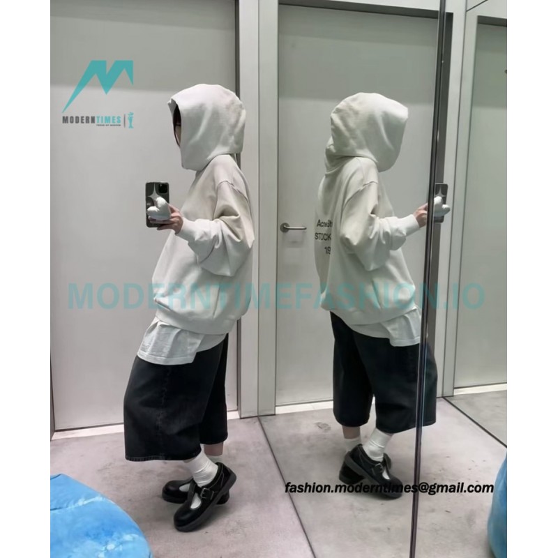 Acne Studios - 2023 Autumn Winter New Washed Back Printed Letter Hoodie