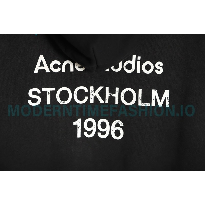 Acne Studios - 2023 Autumn Winter New Washed Back Printed Letter Hoodie