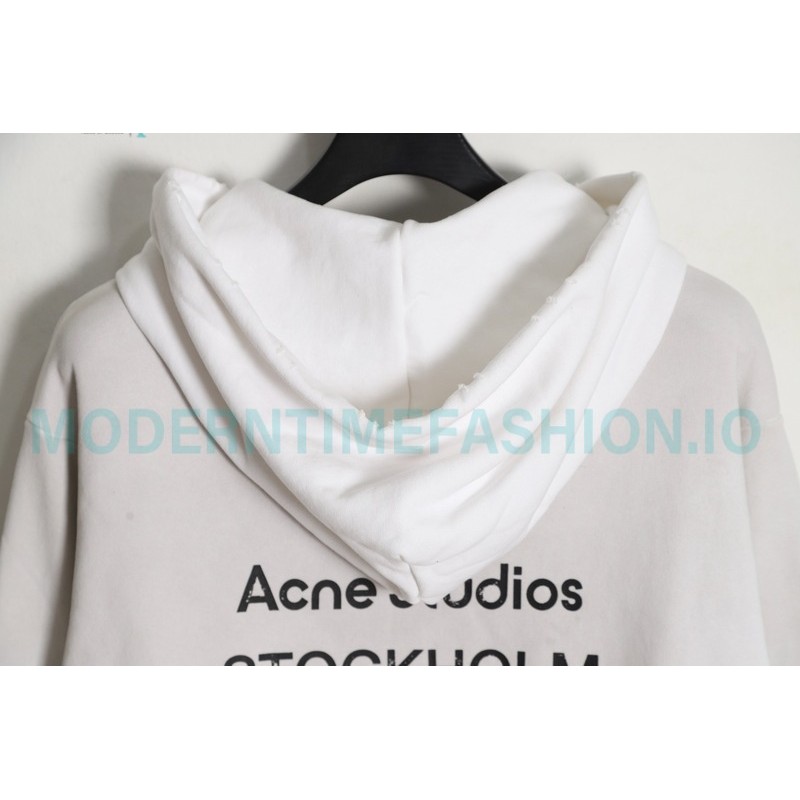 Acne Studios - 2023 Autumn Winter New Washed Back Printed Letter Hoodie