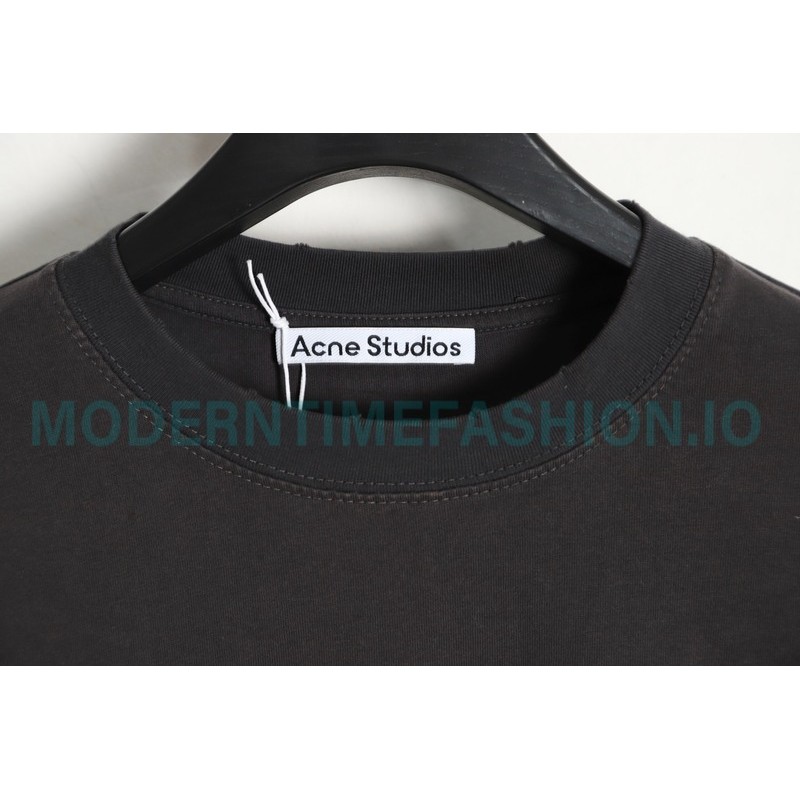 Acne Studios - 23FW Washed printed slogan letter long sleeve T-shirt