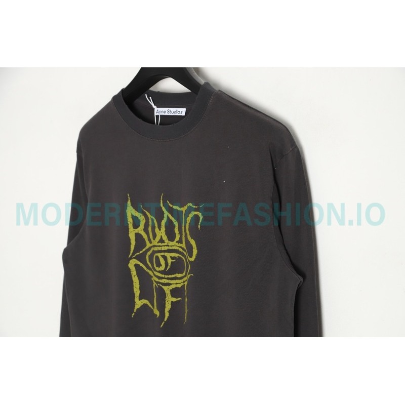 Acne Studios - 23FW Washed printed slogan letter long sleeve T-shirt