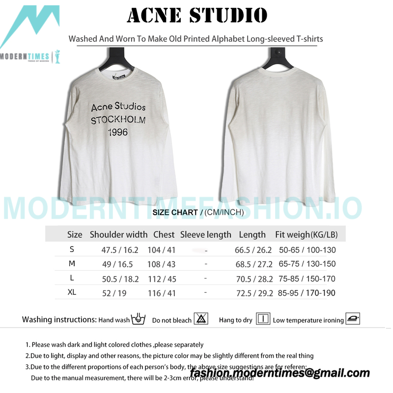 Acne Studios - Washed And Worn To Make Old Printed Alphabet Long-sleeved T-shirts