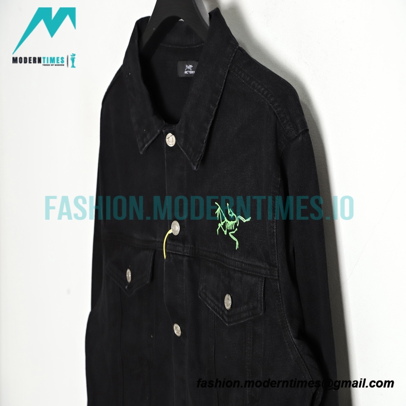 Arc Teryx - Denim Jacket With Fluorescent Letter Logo