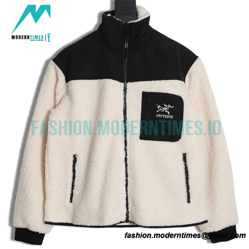 Arc Teryx - 22FW stitched teddy wool standing collar embroidered coat