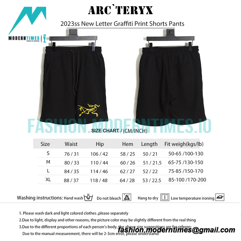 Arc Teryx - 2023ss New Letter Graffiti Print Shorts Pants