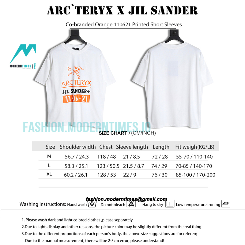 Arc Teryx - Jill Sander Co-branded Orange 110621 Printed Short Sleeves