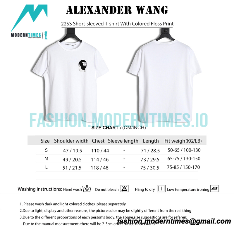 Alexander Wang - 22SS Short-sleeved T-shirt With Colored Floss Print