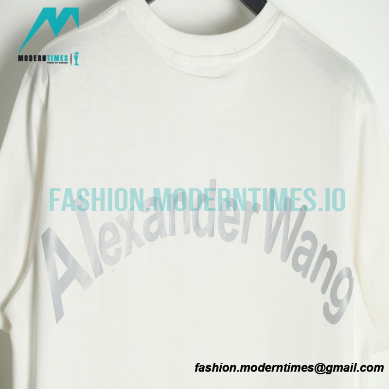 Alexander Wang -  Reflective Letter-printed Short-sleeved T-shirt
