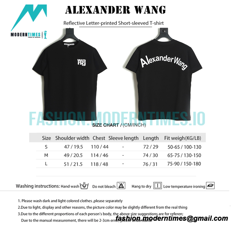 Alexander Wang -  Reflective Letter-printed Short-sleeved T-shirt
