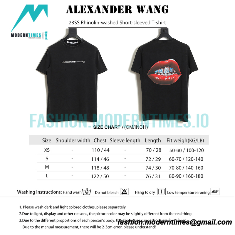 Alexander Wang - 23SS Rhinolin-washed Short-sleeved T-shirt