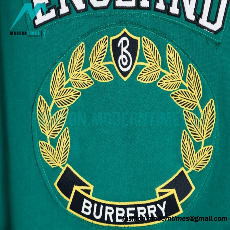Burberry - 23Fw Oak Leaf Applique Embroidered Crew Neck Hoodie