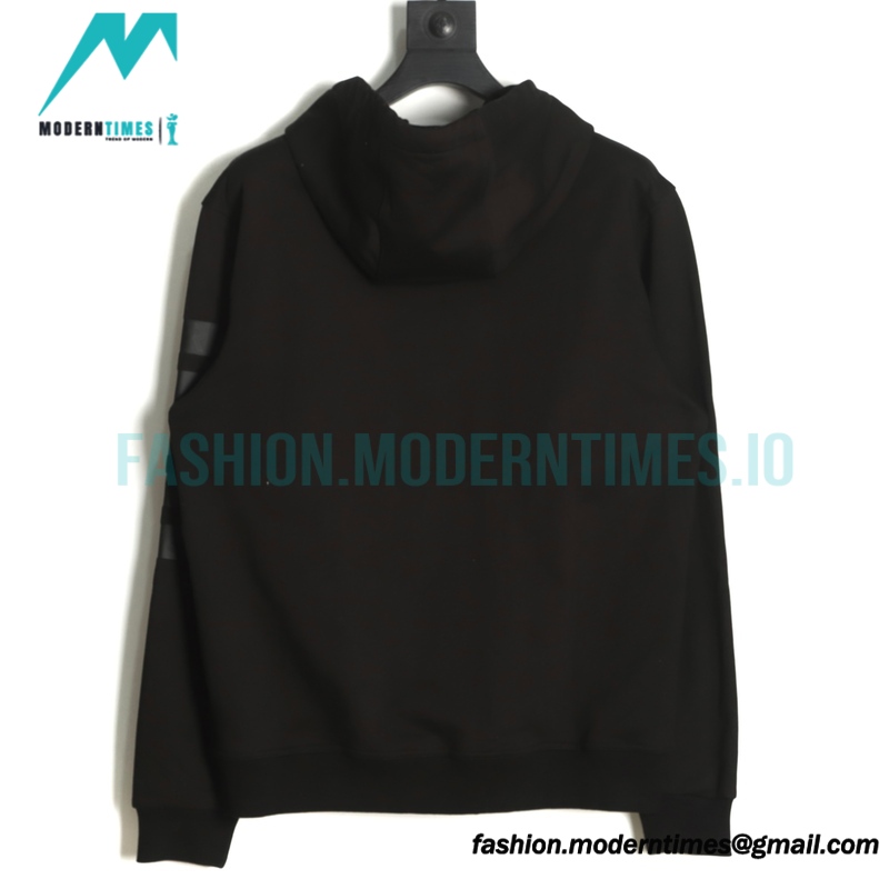 Burberry - 22FW Striped Letter Pressed Leather Hoodie
