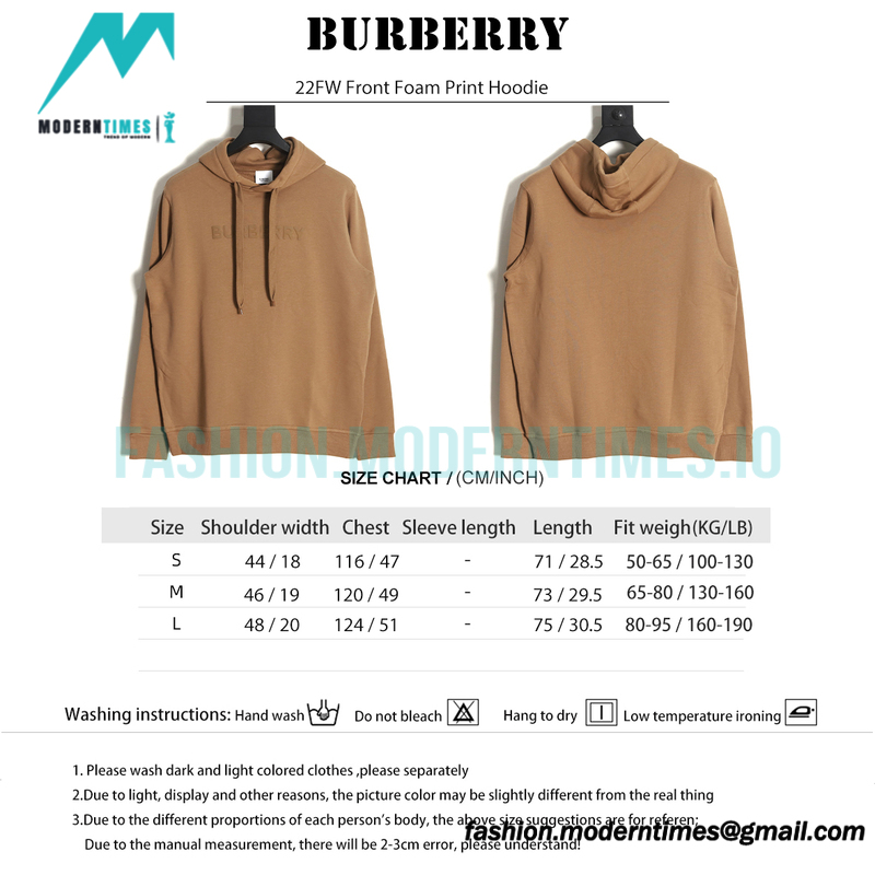  Burberry - 22FW Front Foam Print Hoodie