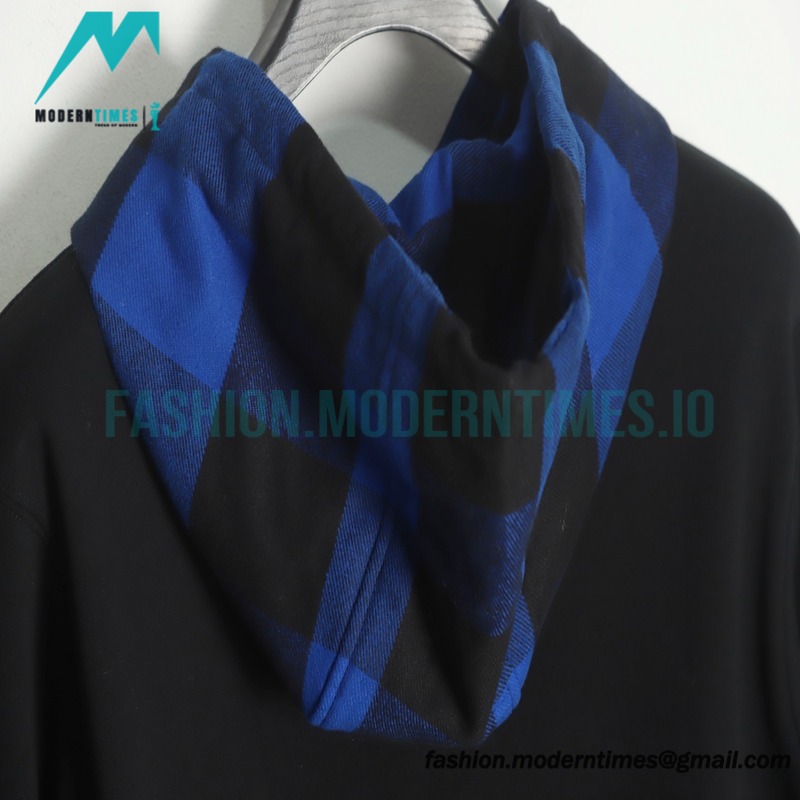 Burberry - 22FW B-line Patchwork Blue Check Hoodie