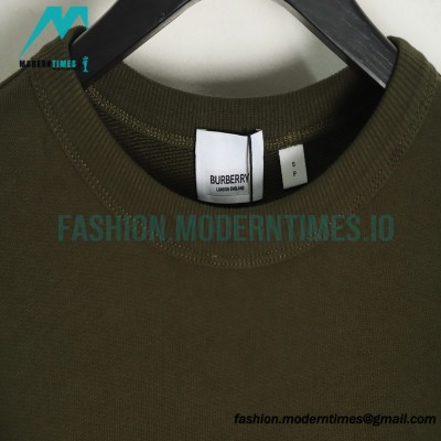 Burberry - 22FW Oak Leaf Olive Branch Badge Embroidered Crew Neck Hoodie