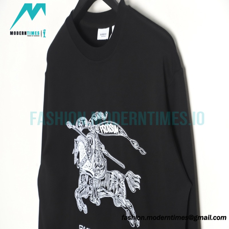 Burberry - 23ss Embroidered Three-dimensional Warhorse Hoodie