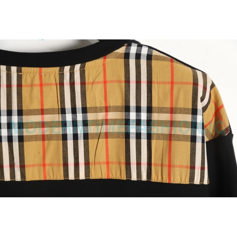 Burberry - 23fw Plaid Pocket Patchwork Round Neck Hoodie