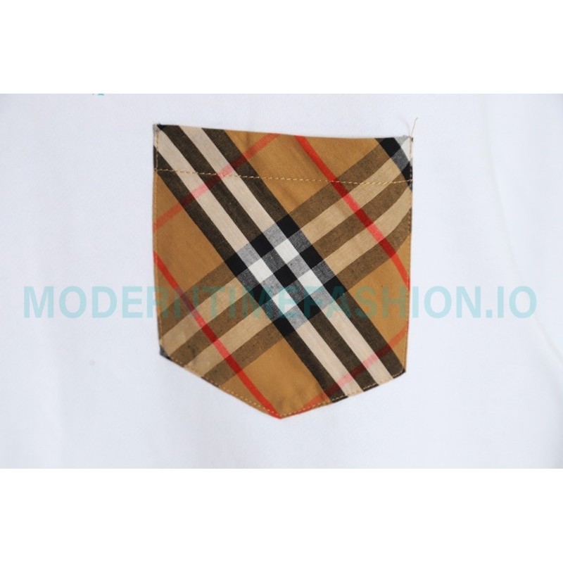 Burberry - 23fw Plaid Pocket Patchwork Round Neck Hoodie