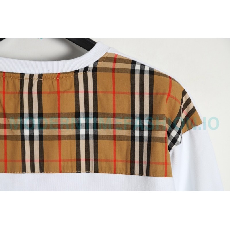 Burberry - 23fw Plaid Pocket Patchwork Round Neck Hoodie