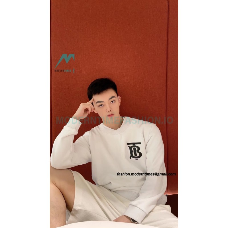 Burberry - 23FW Classic TB Letter Pressure Glue Round Neck Hoodie
