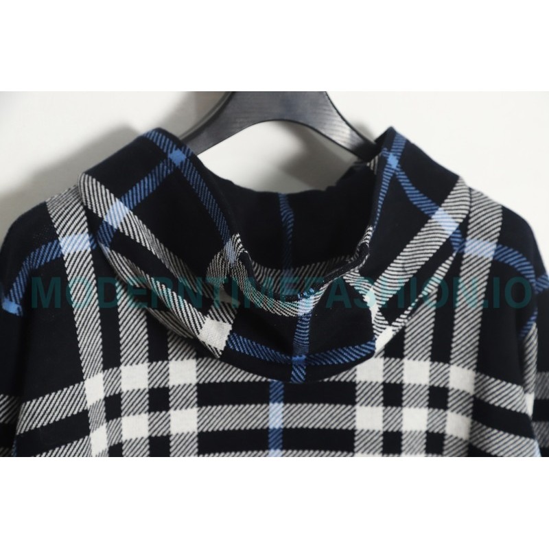 Burberry - 23FW Plaid Knit Hoodie