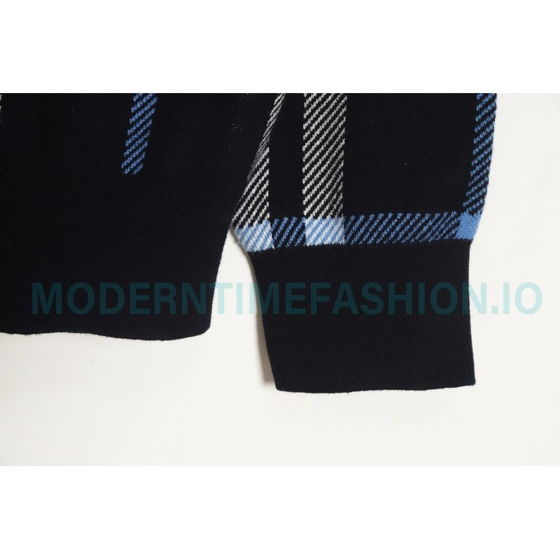 Burberry - 23FW Plaid Knit Hoodie