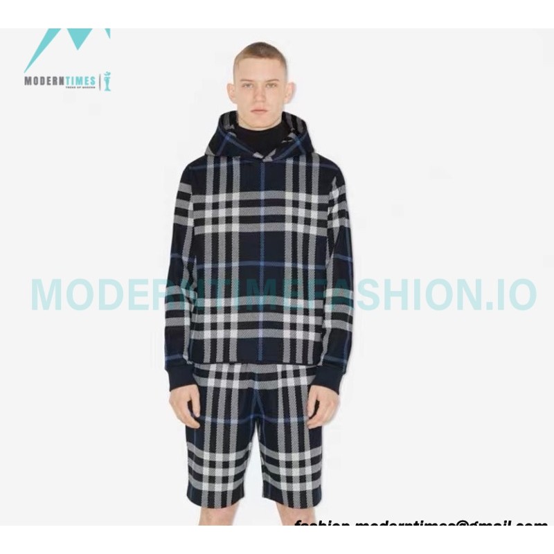 Burberry - 23FW Plaid Knit Hoodie